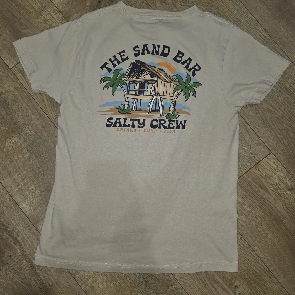 Salty Crew Light Tan Crew Neck Tee with Printed Care Label - Picture 2 of 5